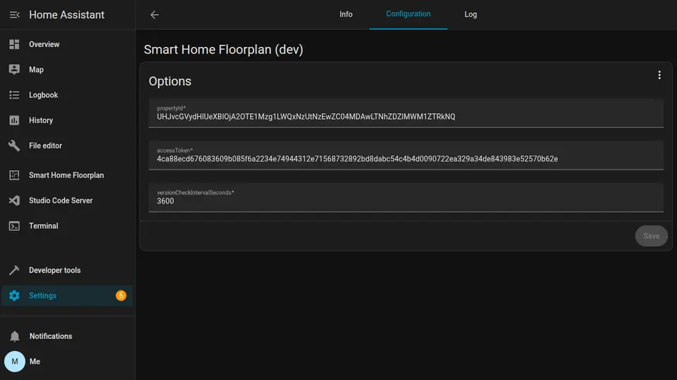 Add-on Configuration page